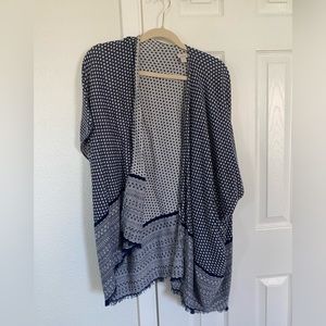 Navy and white woven shawl, Loft Brand one size